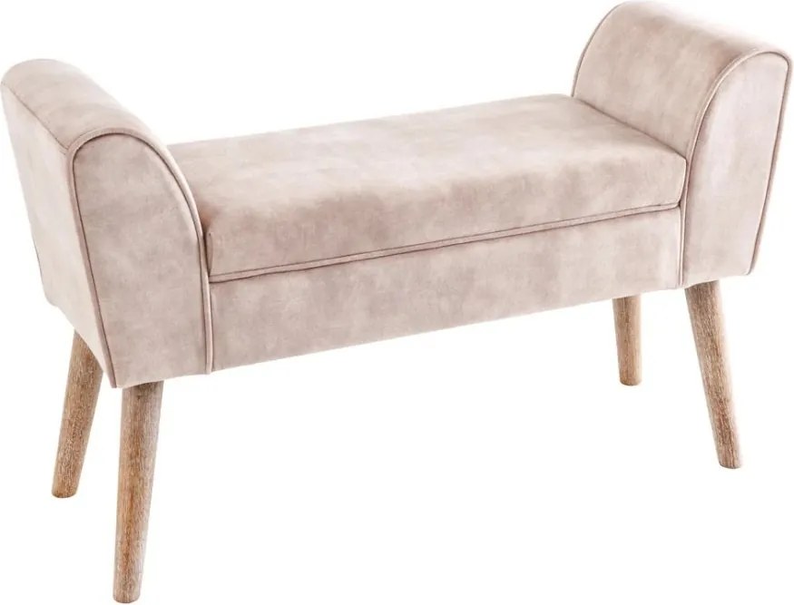 Bancheta eleganta, tapitata Scarlett 90cm, catifea bej cafea A-43279 VC