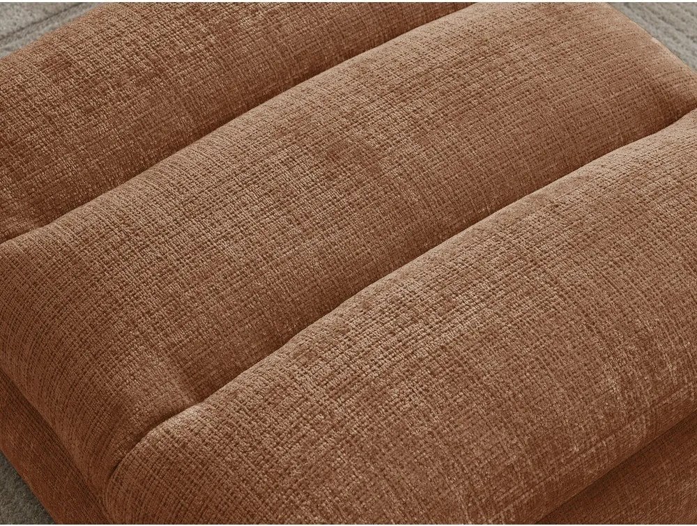 Taburet portocaliu cu tapițerie din chenille Neil – Bobochic Paris