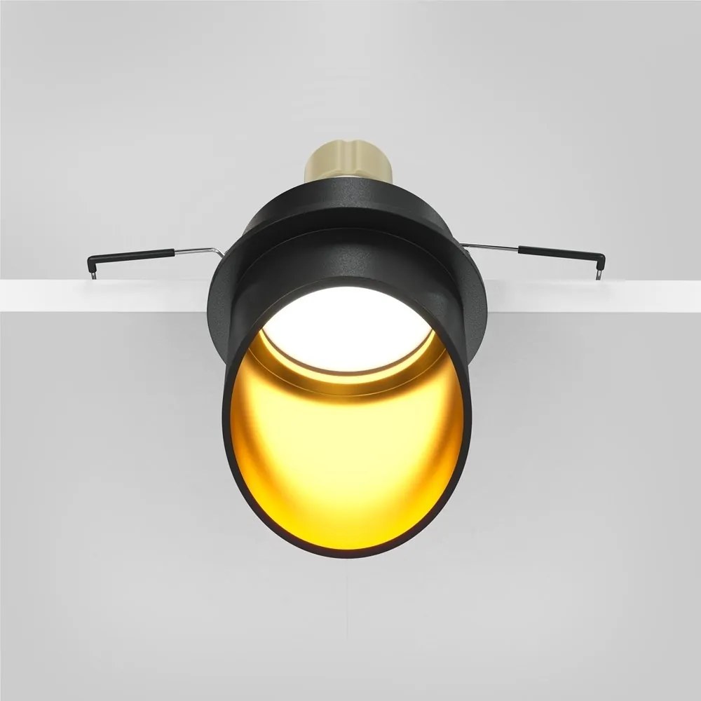 Spot incastrabil design modern Lipari negru, auriu