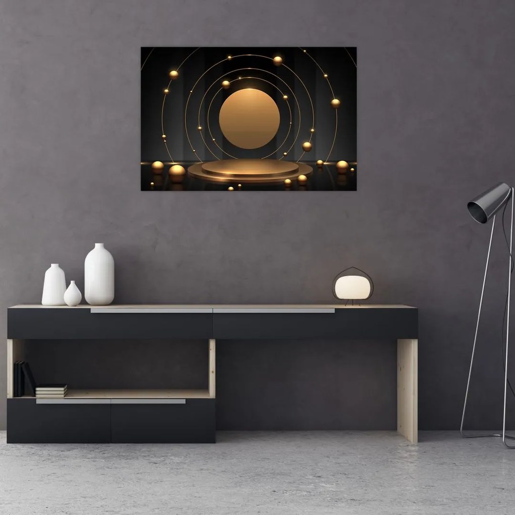 Tablou - Cercuri aurii (90x60 cm)