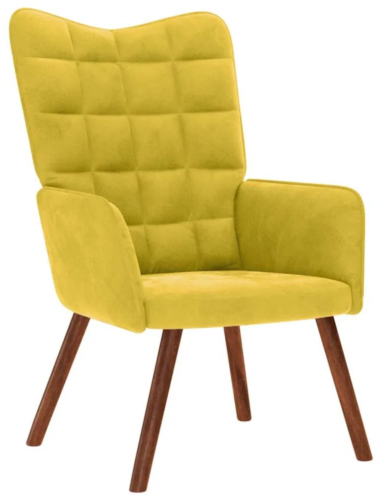 vidaXL Scaun de relaxare catifea galbena