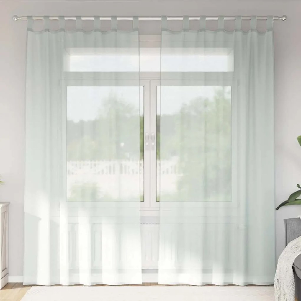 vidaXL Perdele Voile cu Bucle 2 buc Gri deschis 140x245 cm