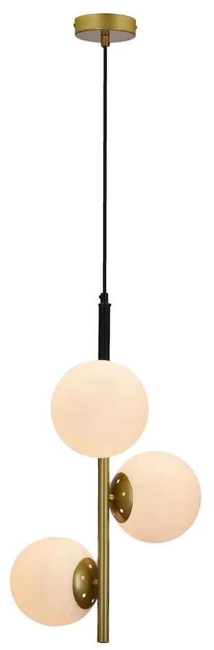 Lustră aurie cu abajur din sticlă 32.5x32.5 cm Duo – Candellux Lighting