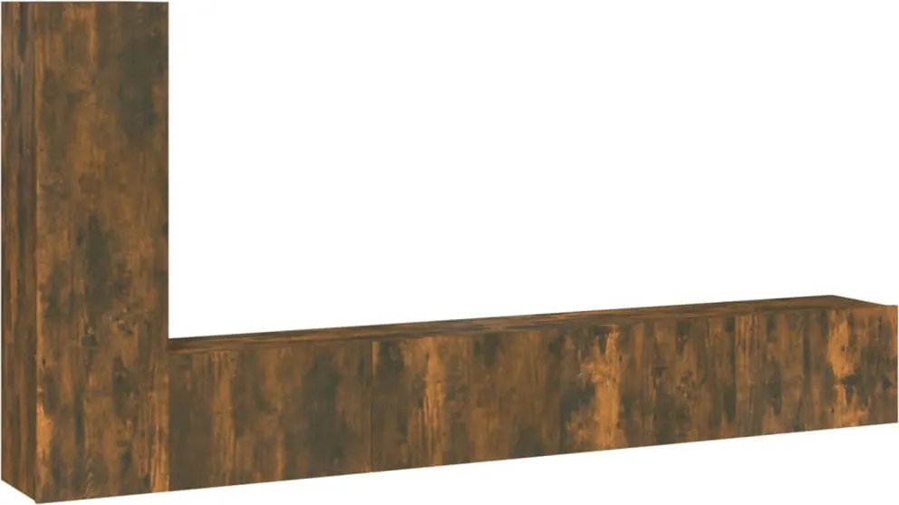 vidaXL Set dulapuri TV, 3 piese, stejar fumuriu, lemn prelucrat