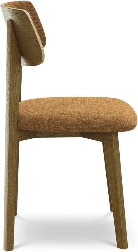 Scaun de dining teracotă din lemn masiv Niu – Makamii