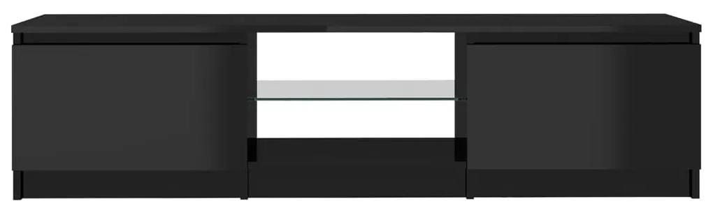 Comoda TV cu lumini LED, negru extralucios, 140x40x35,5 cm 1, negru foarte lucios, 140 x 40 x 35.5 cm