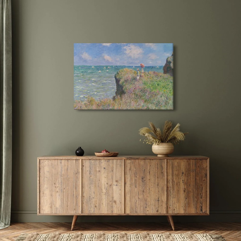 Tablou - Claude Monet, Cliff Walk at Pourville, reproducere (90x60 cm)