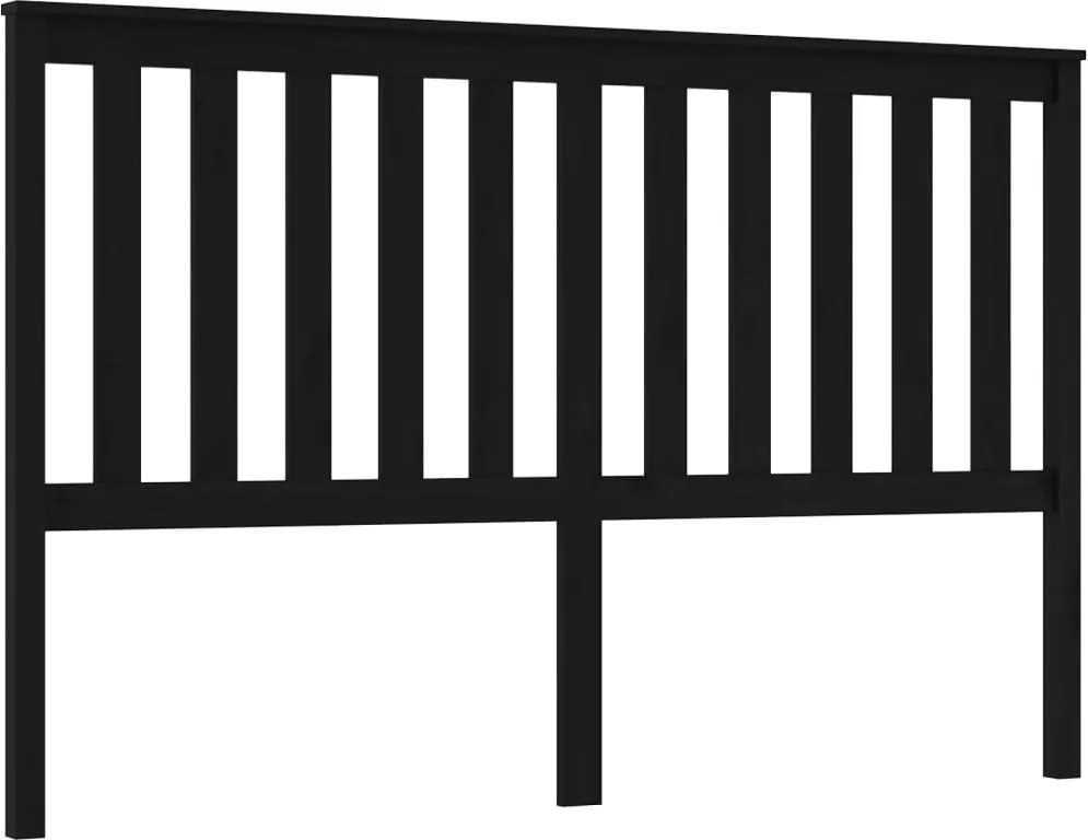vidaXL Tăblie de pat, negru, 166x6x101 cm, lemn masiv de pin