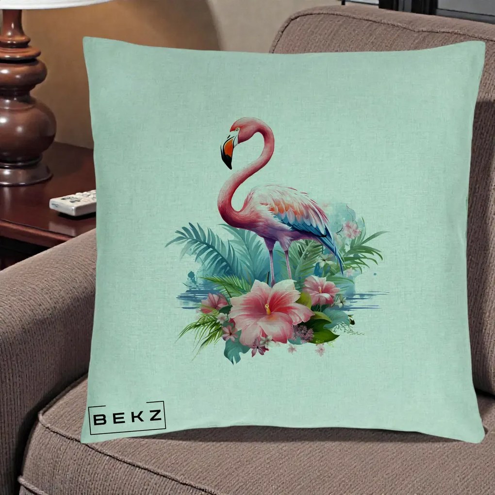 Perna Decorativa Raton in Halat Roz, 40x40 cm, Verde Menta, Husa Detasabila, Perna Inclusa, BEKZ®