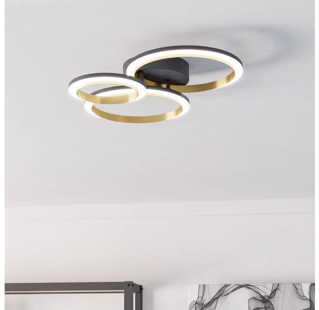 Plafonieră LED dimabilă Eglo 901224 CALLIERA LED/20W/230V negru/auriu
