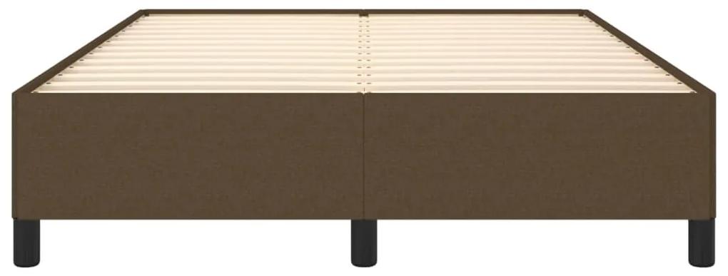 Cadru de pat, maro inchis, 140x190 cm, material textil Maro inchis, 35 cm, 140 x 190 cm