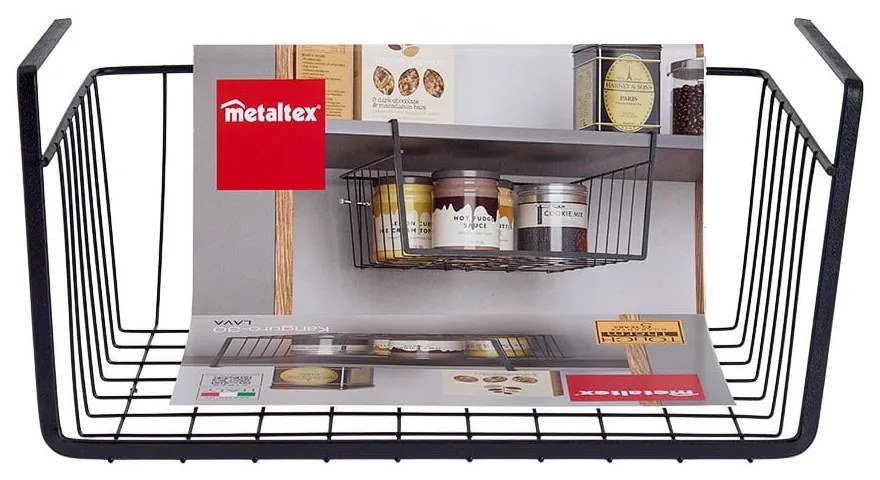 Coș de agățat pentru raft bucătărie Metaltex, lungime 30 cm, negru