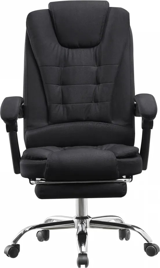 RESIGILAT- Scaun directorial, suport picioare, reglabil, Material textil, Negru