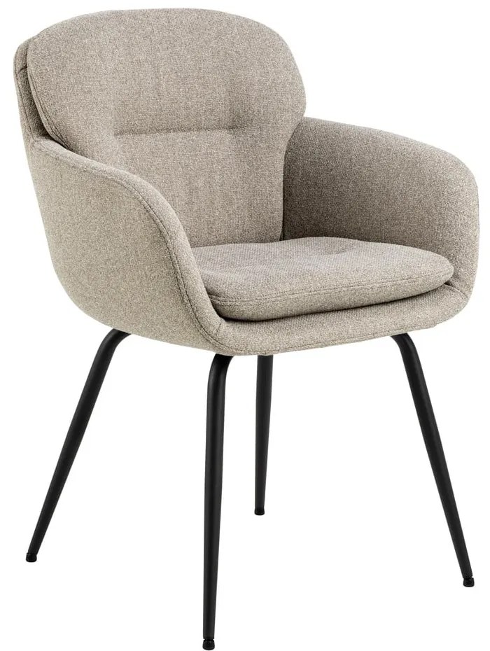 Scaun de sufragerie bej cu cotiere tapițat Dora – Actona