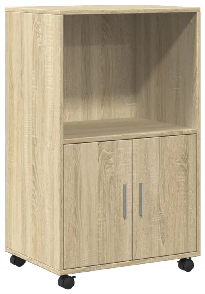 853184 vidaXL Dulap cu roți, stejar sonoma, 55x40x91 cm, lemn prelucrat