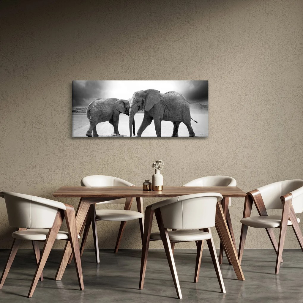 Tablou cu elefanți (120x50 cm)