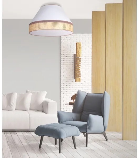 Duolla - Plafonieră AVIGNON 3xE27/15W/230V d. 60 cm albă/ratan