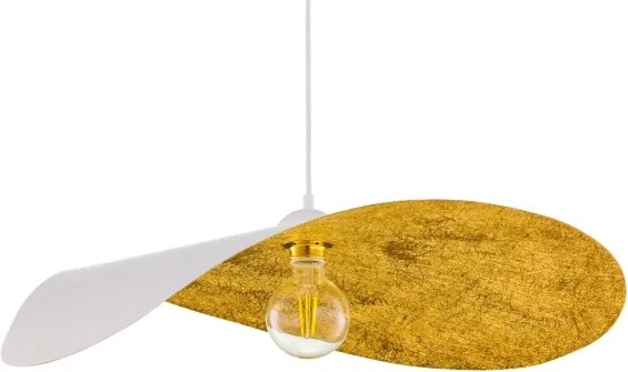 Lustră cu cablu LEAF 1xE27/15W/230V alb/auriu