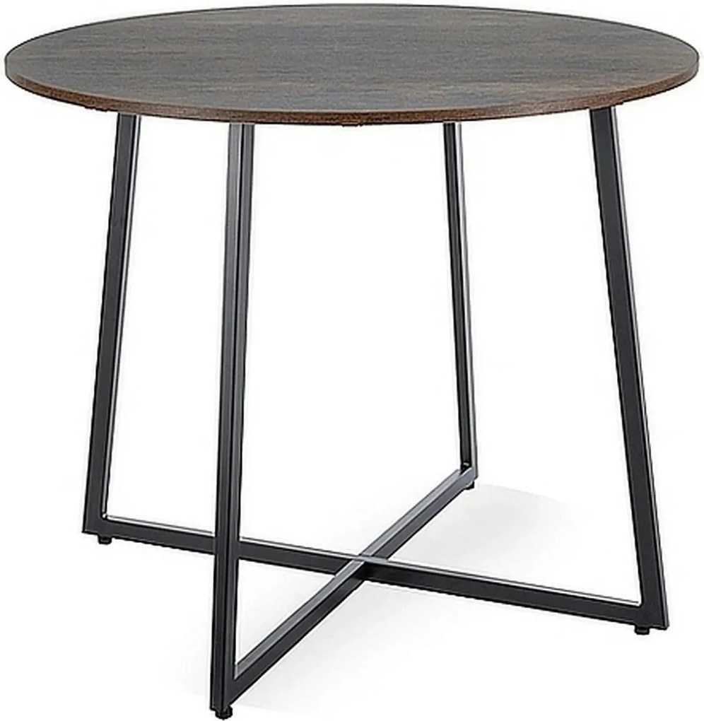 Masa LUNA, maro/negru, PAL laminat/metal, 90x90x76 cm