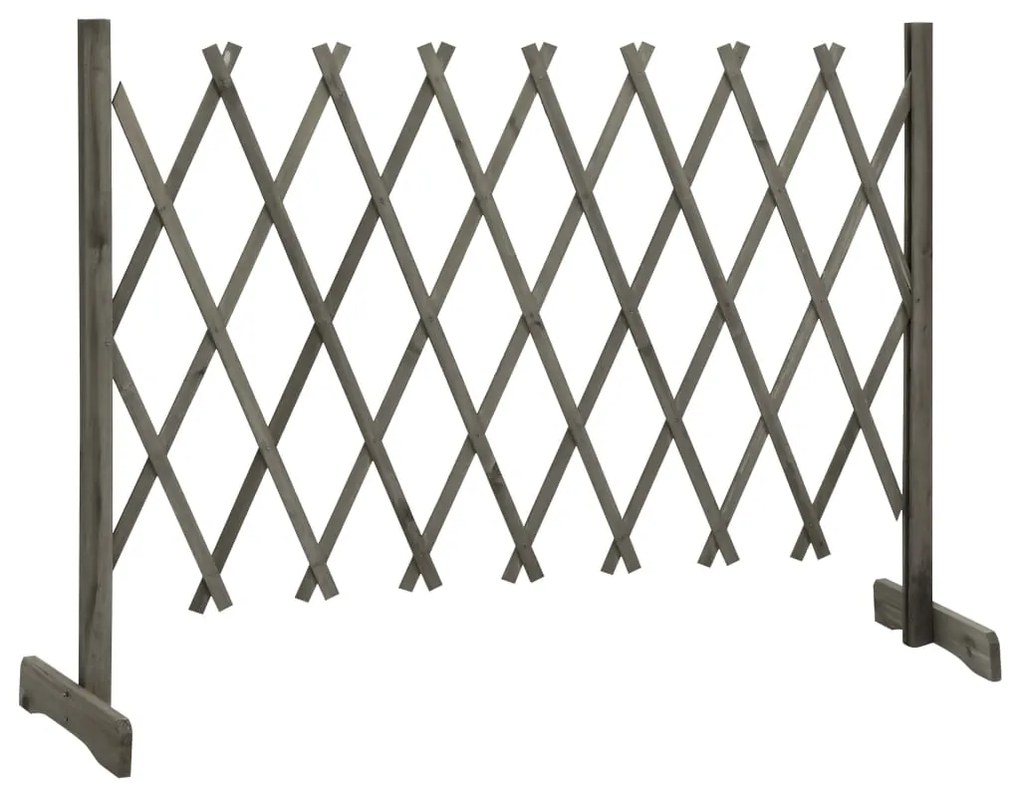 Gard cu zabrele de gradina, gri, 150x80 cm, lemn masiv de brad 1, Gri, 150 x 80 cm