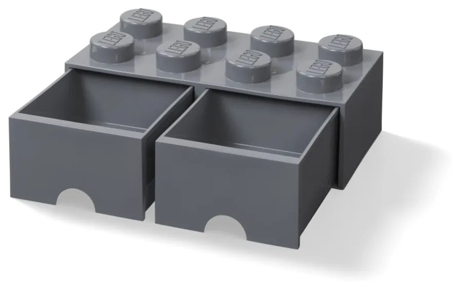 Cutie depozitare cu 2 sertare LEGO®, gri închis