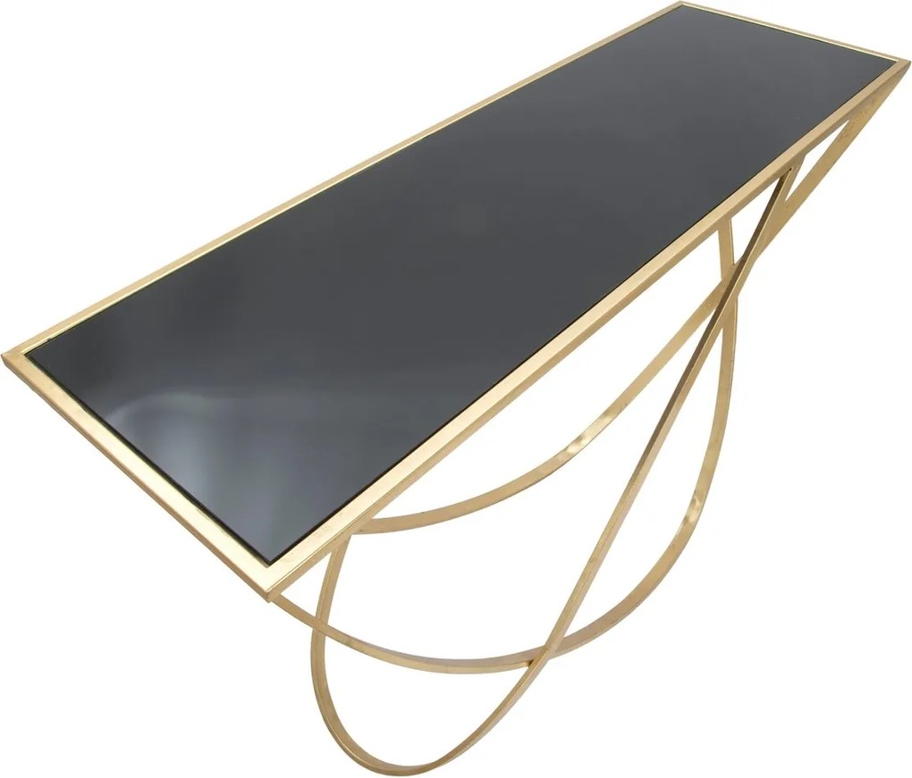 Consola Ring, Mauro Ferretti, 120x40x79 cm, fier, negru/auriu