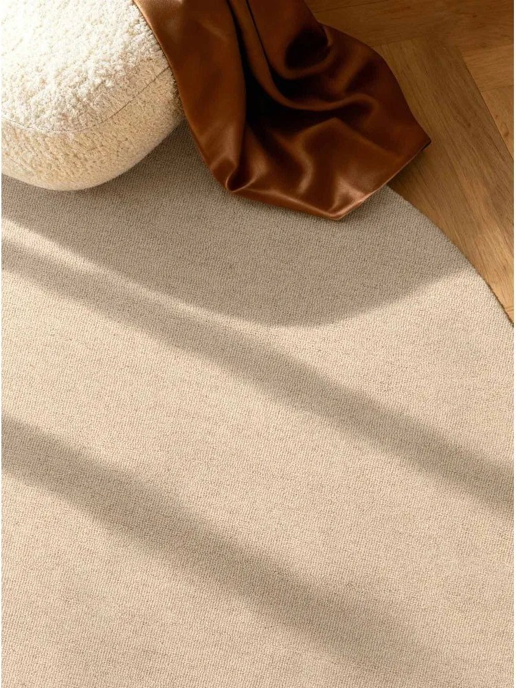 Covor bej țesut manual rotund din lână ø 200 cm Puristic Knots – Elle Decoration