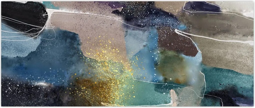 Tablou - Abstract acuarelă (120x50 cm)