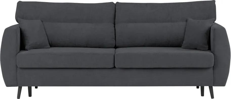 Canapea extensibilă cu 3 locuri și spațiu pentru depozitare Cosmopolitan design Brisbane, 231 x 98 x 95 cm, gri închis
