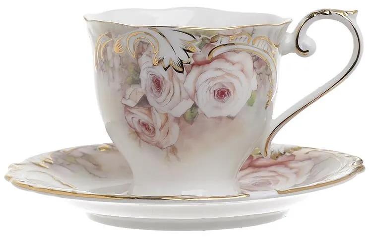 Set 6 cesti de ceai cu farfurioara portelan Roses