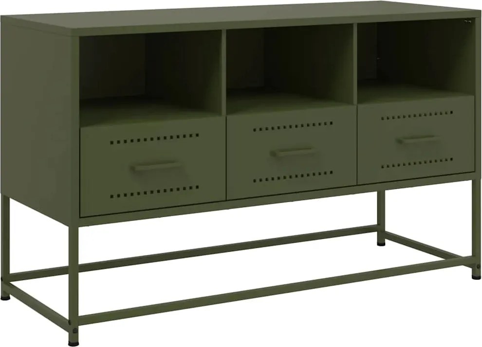 vidaXL Dulap TV, verde măsliniu, 100,5x39x60,5 cm, oțel