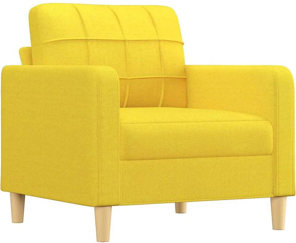 vidaXL Fotoliu canapea, galben deschis, 60 cm, țesătură