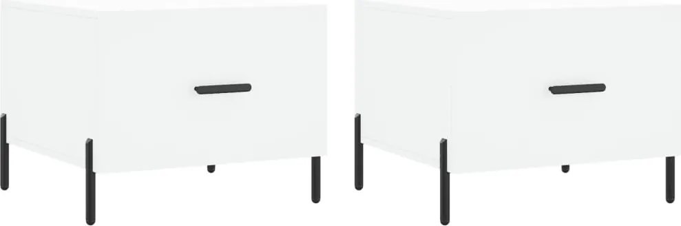 vidaXL Măsuțe de cafea, 2 buc., alb, 50x50x40 cm, lemn compozit