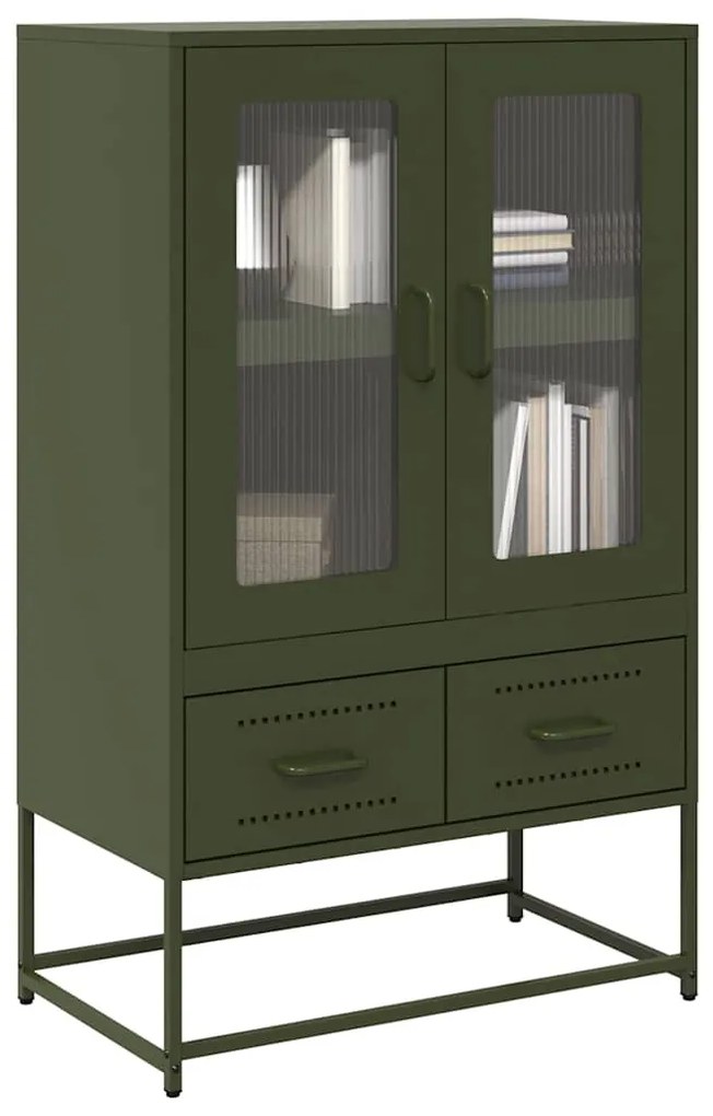 vidaXL Dulap înalt, verde măsliniu, 68x39x111,5 cm, oțel