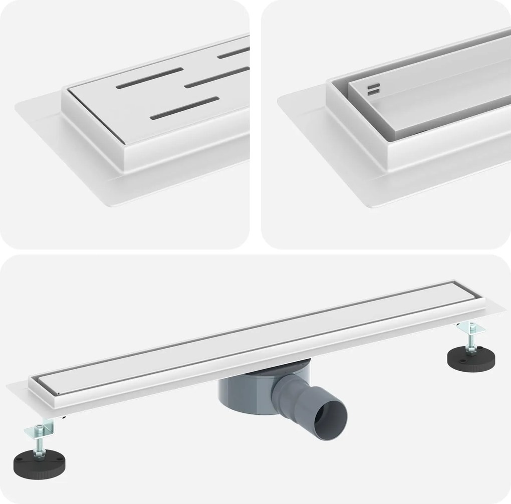 vidaXL Scurgere de duș 2 în 1 cu sifon 360° Argintiu 60 cm