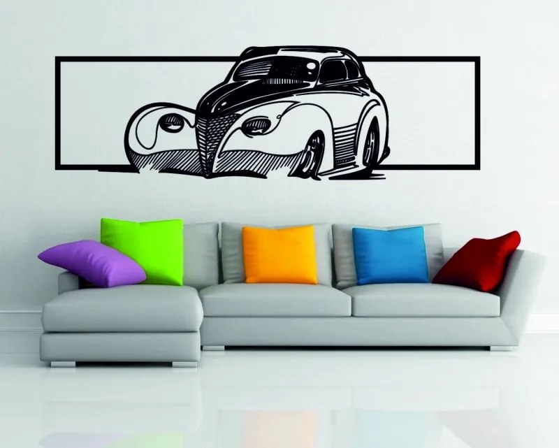 SENTOP | Mașină stilizată retro din lemn - pictură decorativă murală - SAMUEL