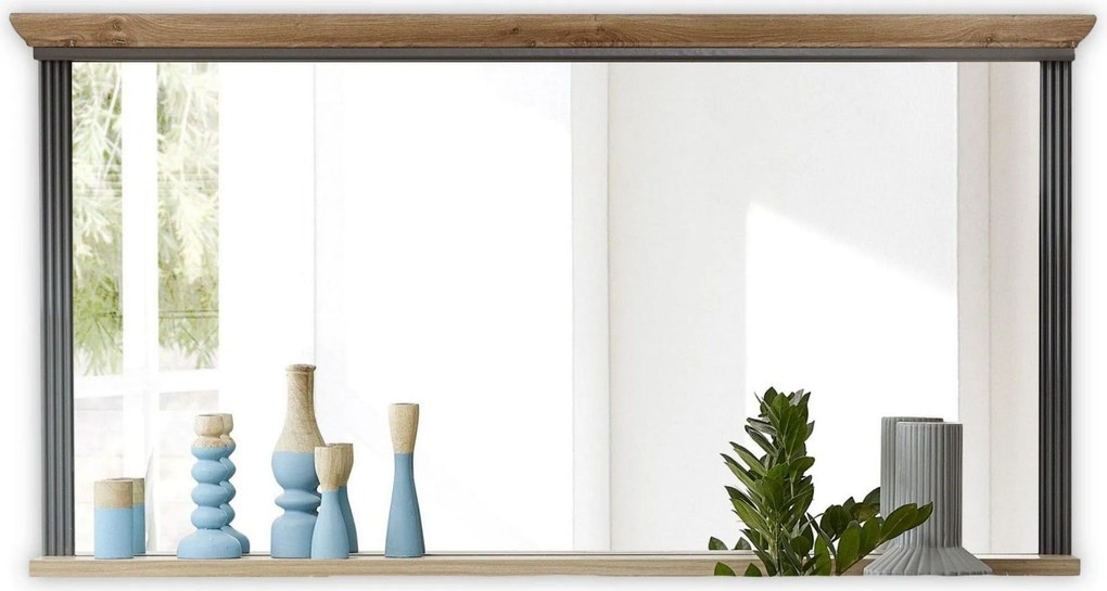 Oglinda JASMIN, gri grafit/stejar artisan, PAL, 142x16x74 cm