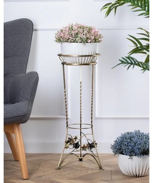 Suport de flori 72x28 cm auriu