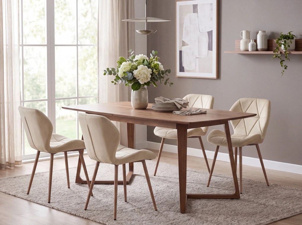 Scaun de masa MANGO VELVET, bej deschis