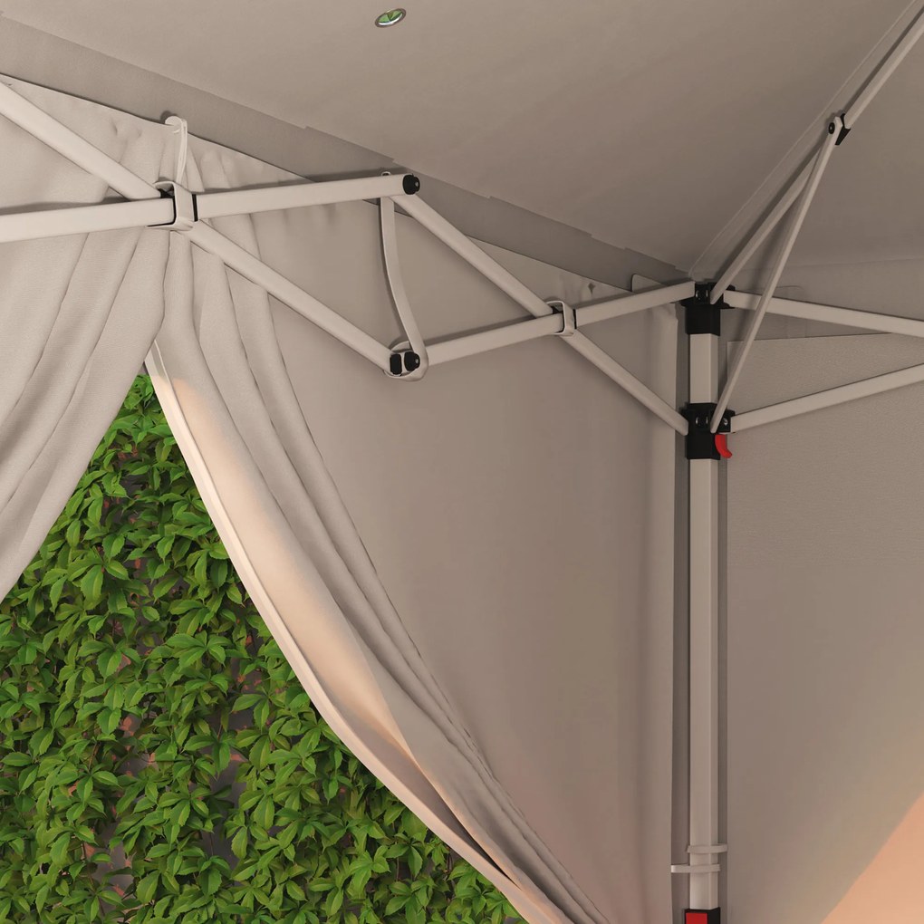 Outsunny Pavilion de grădină exterior pliabil 3 x 6 m cu 6 panouri laterale, sac de transport inclus, alb | Aosom Romania