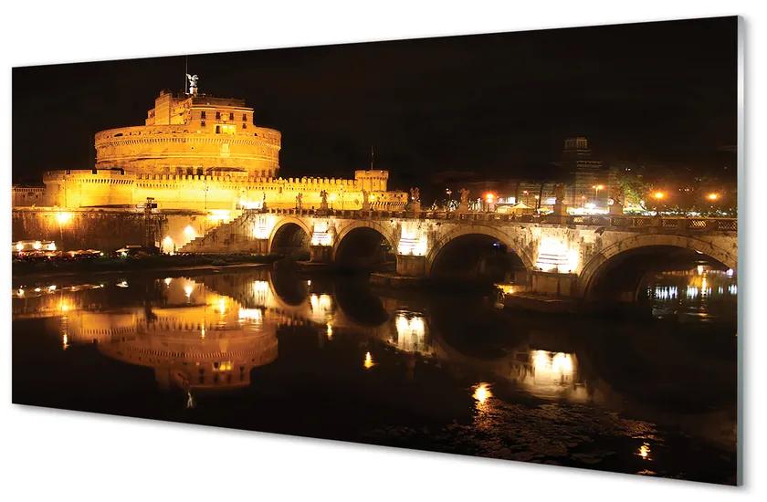 Panouri de sticlă Roma River poduri noapte