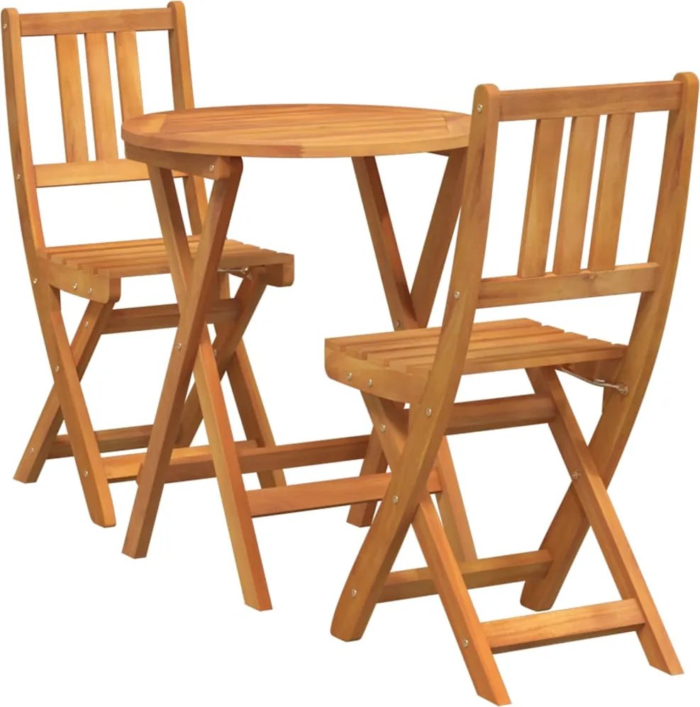 vidaXL Set bistro 3 pcs Ulei Natural Lemn Solid de Acacia