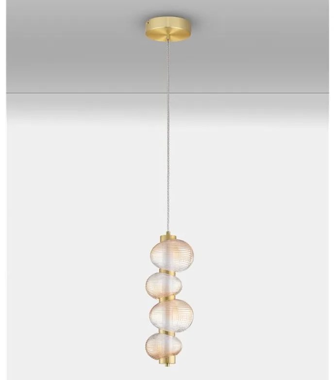 Lustra suspendata LED design modern Leda auriu