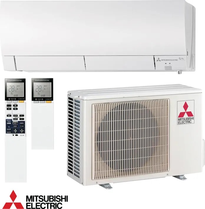 Aparat de aer condiționat cu invertor Mitsubishi Electric MSZ-FH25VE + MUZ-FH25VEHZ, 9000 BTU, 20 m², A+++, R-410A, I-SEE, Natural Flow, Plasma Quad, Swing, alb