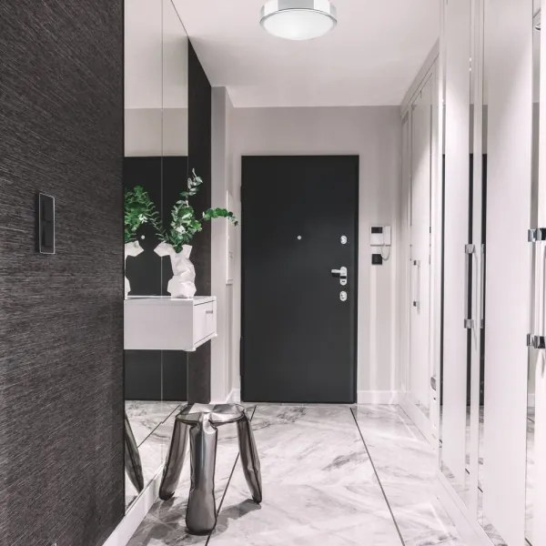 Plafonieră JONAS 1xE27/60W/230V d. 26 cm crom lucios