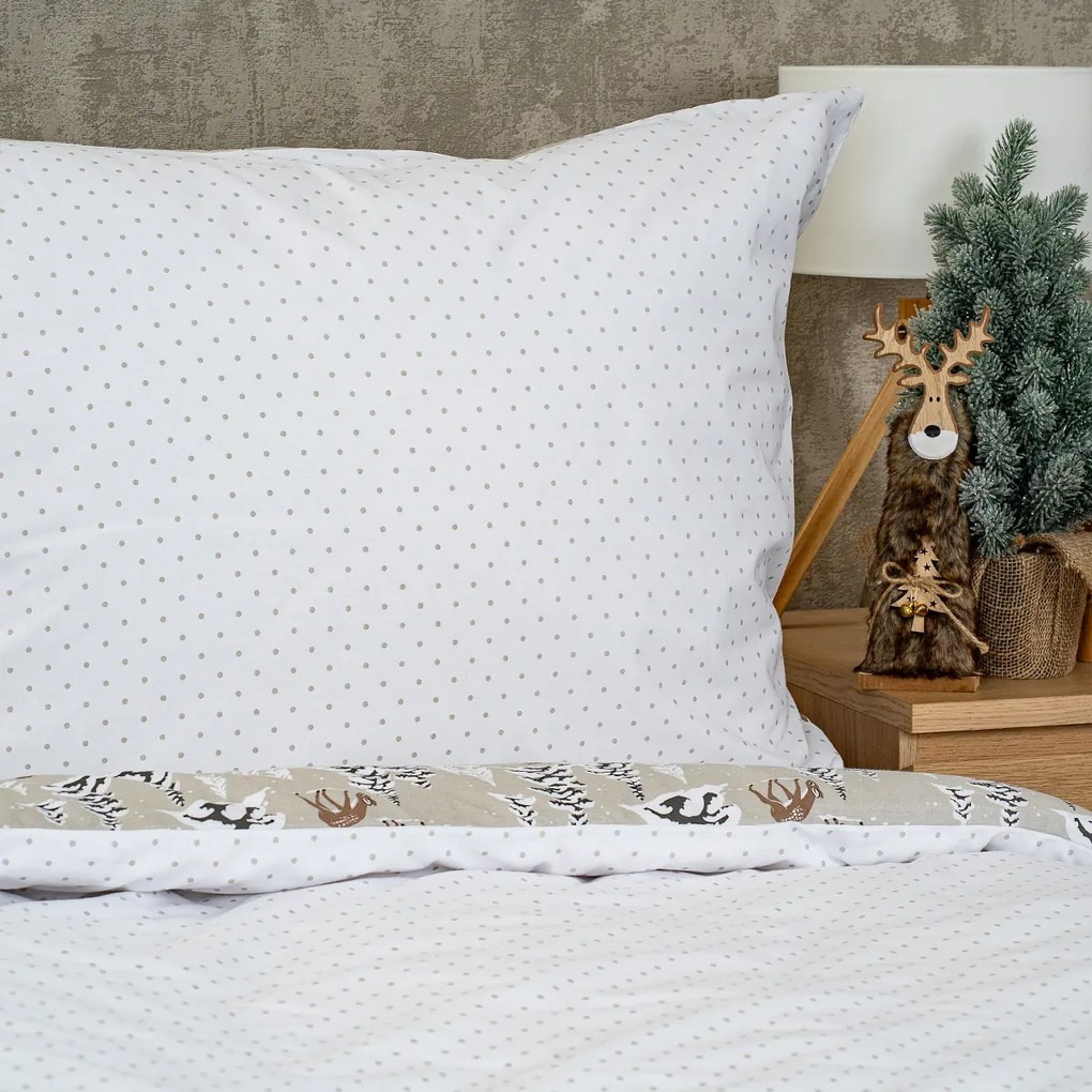 Lenjerie de pat din bumbac 4Home Christmas forest, 140 x 200 cm, 70 x 90 cm