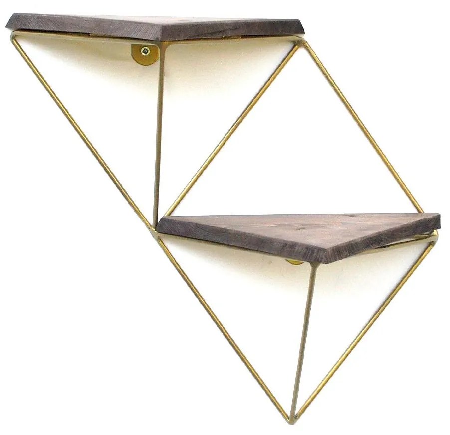 Raft decorativ de perete Duvelo 2 (Nuc + auriu) . 1093666