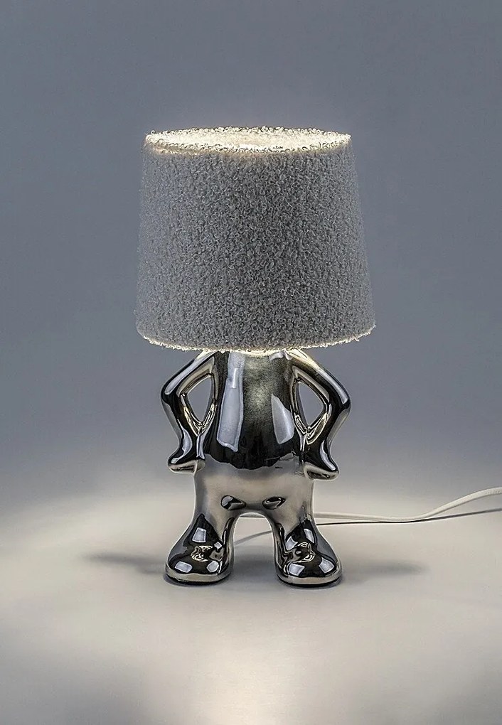 Veioza/Lampa de masa decorativa Smurfy crom/crem