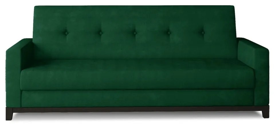 Canapea verde extensibilă/cu spațiu de depozitare cu tapițerie din catifea 216 cm Selene – ELTAP