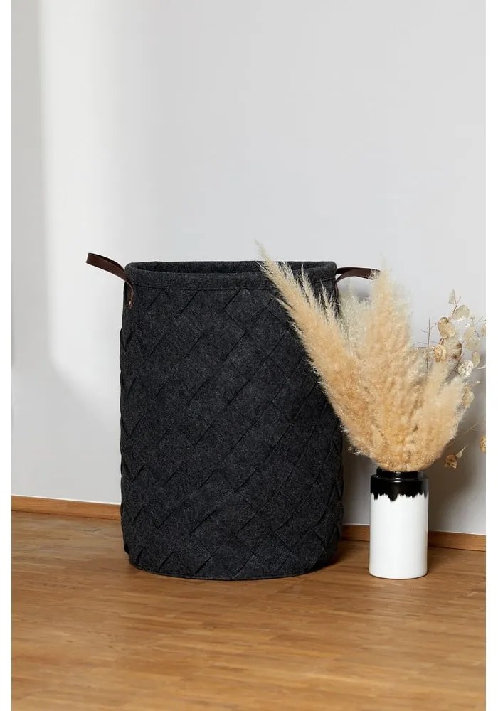 Coș pentru rufe Wenko Trovo, negru, 75 l